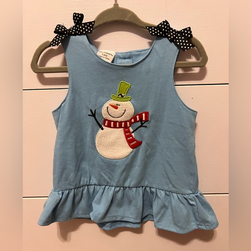 18m snowman dress NWT